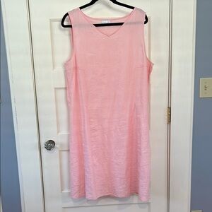 Linen Pink Sleeveless Dress. J Jill